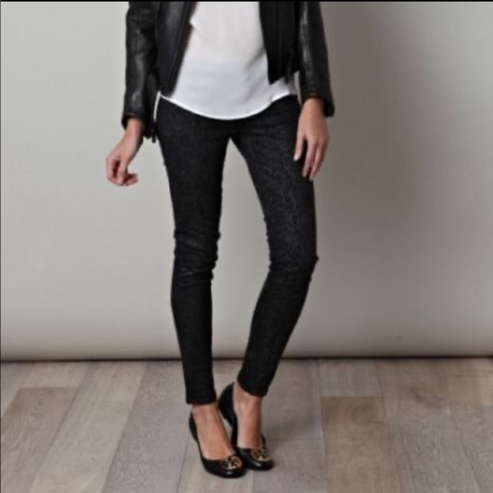Tory Burch black leather flats